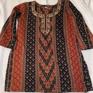 Tunic Blouse No Tags 3/4 Sleeve